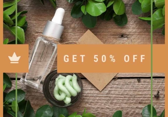 Green and Brown Natural Cosmetics Sale Instagram Post